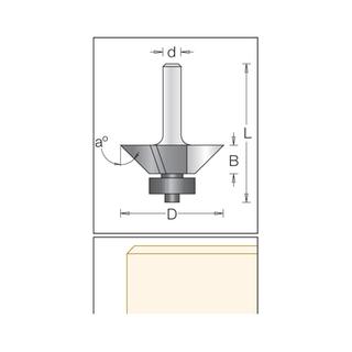 Bevel Trimmer Bit Three Fluted