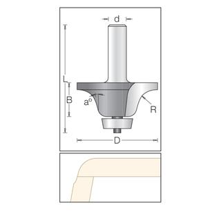 Μαχαίρι Ρούτερ Στρογγύλι για Corian