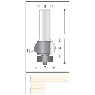 Μαχαίρι Ρούτερ Στρογγύλι 1/2 για Corian