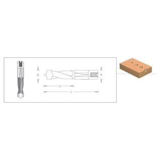 Dowel Drill for Mafell Machine 8mm Shank L 57.5