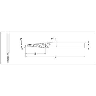 Spiral Taper Ball Nose For Plastic, MDF & Non Ferrous Metals